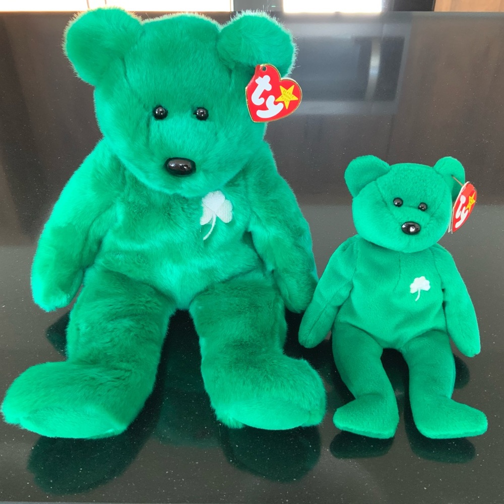 Erin Ty Beanie baby with Erin Ty Beanie Buddie